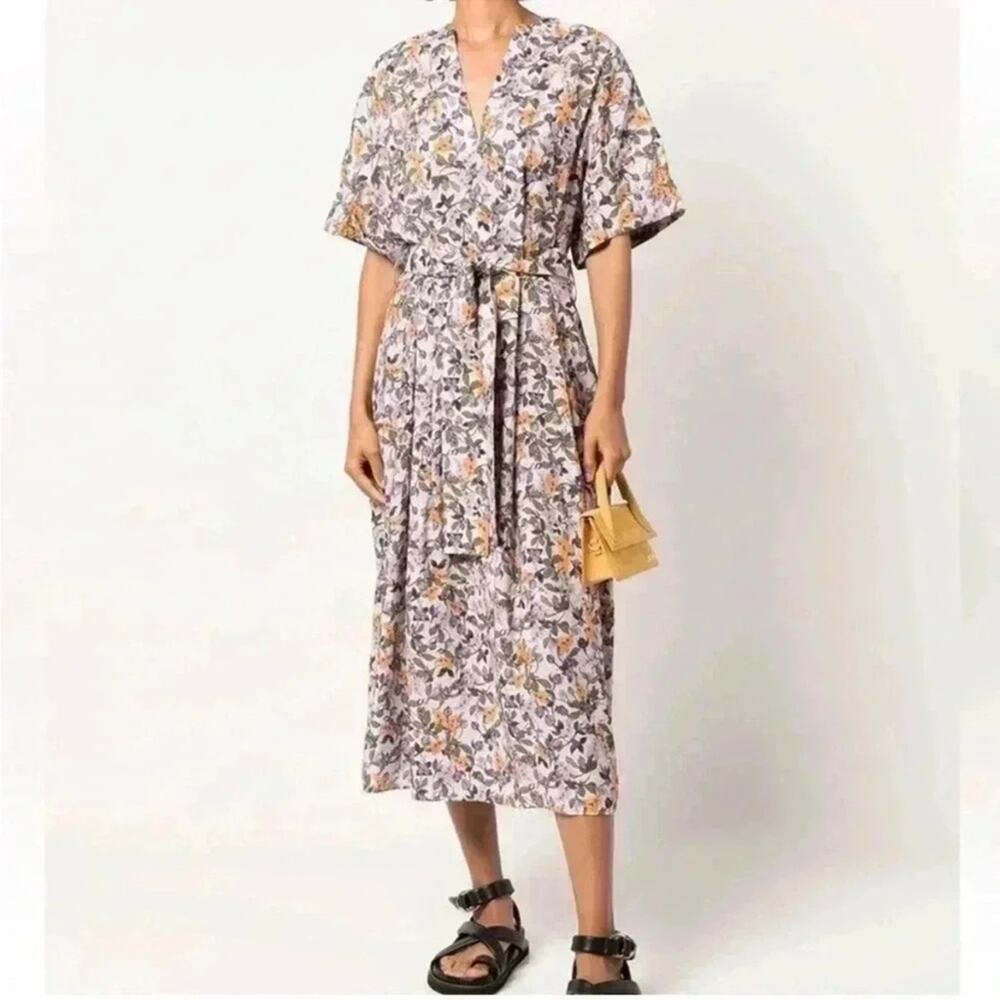 NWT Vince Wisteria Vine Short Sleeve Dress in Violetta Floral sz 1x Plus $445